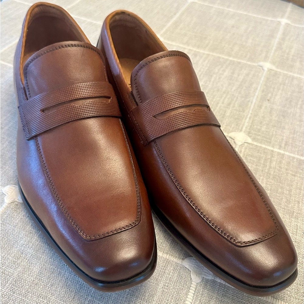 Florsheim Rucci Moc Toe Penny Loafer Brand New Cognac 12D